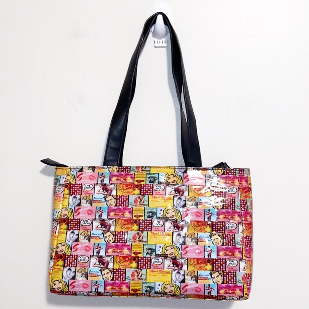 NWT Vintage Relic Collage Jelly Tote Bag Y2K Retro Comic Strip pin up vibes - Picture 4 of 15
